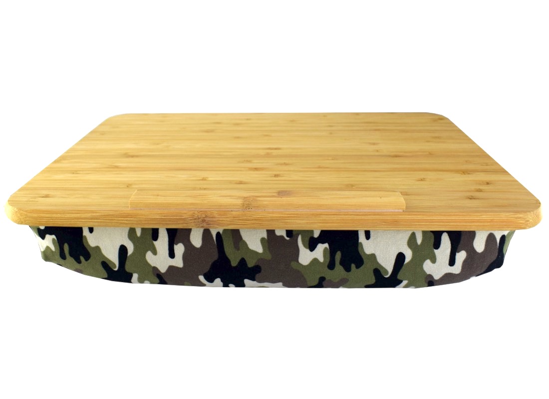 Laptopkissen - Knietablett aus Bambus Camouflage