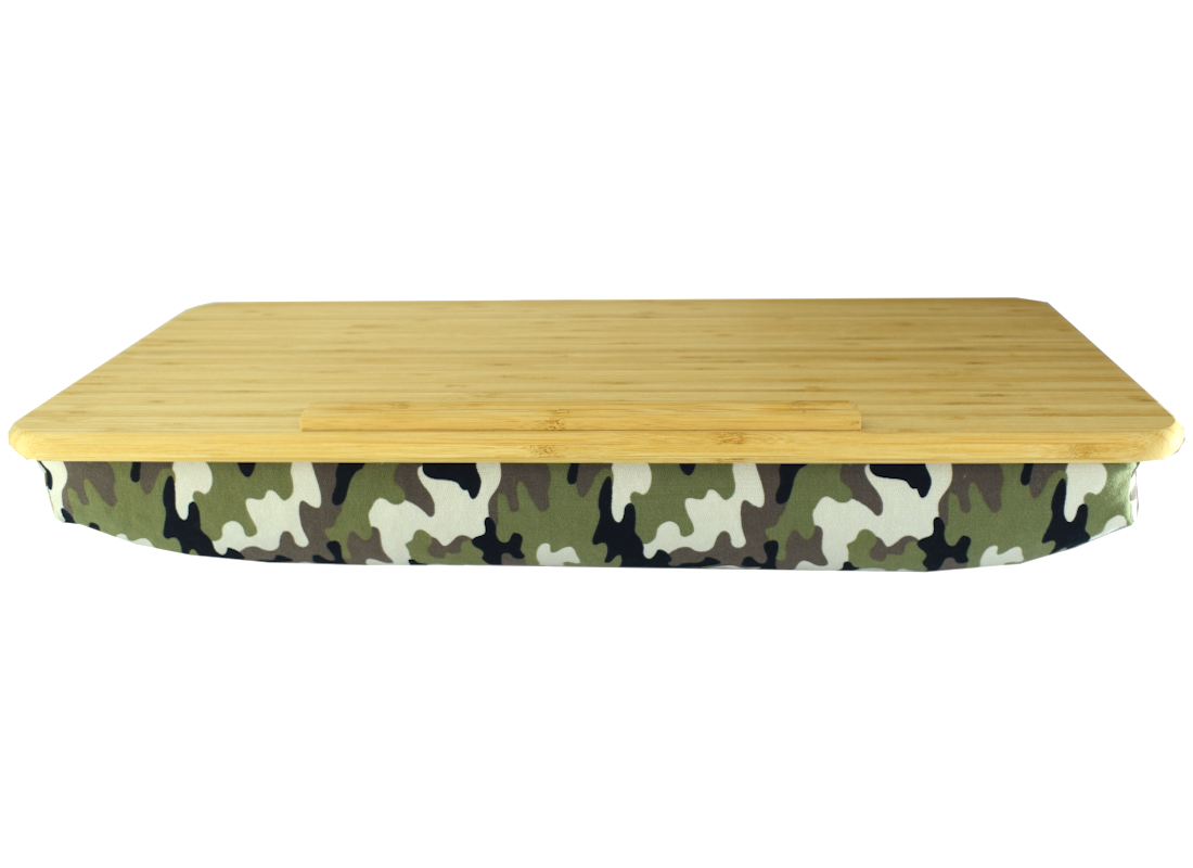 Laptopkissen groß - Knietablett aus Bambus Camouflage
