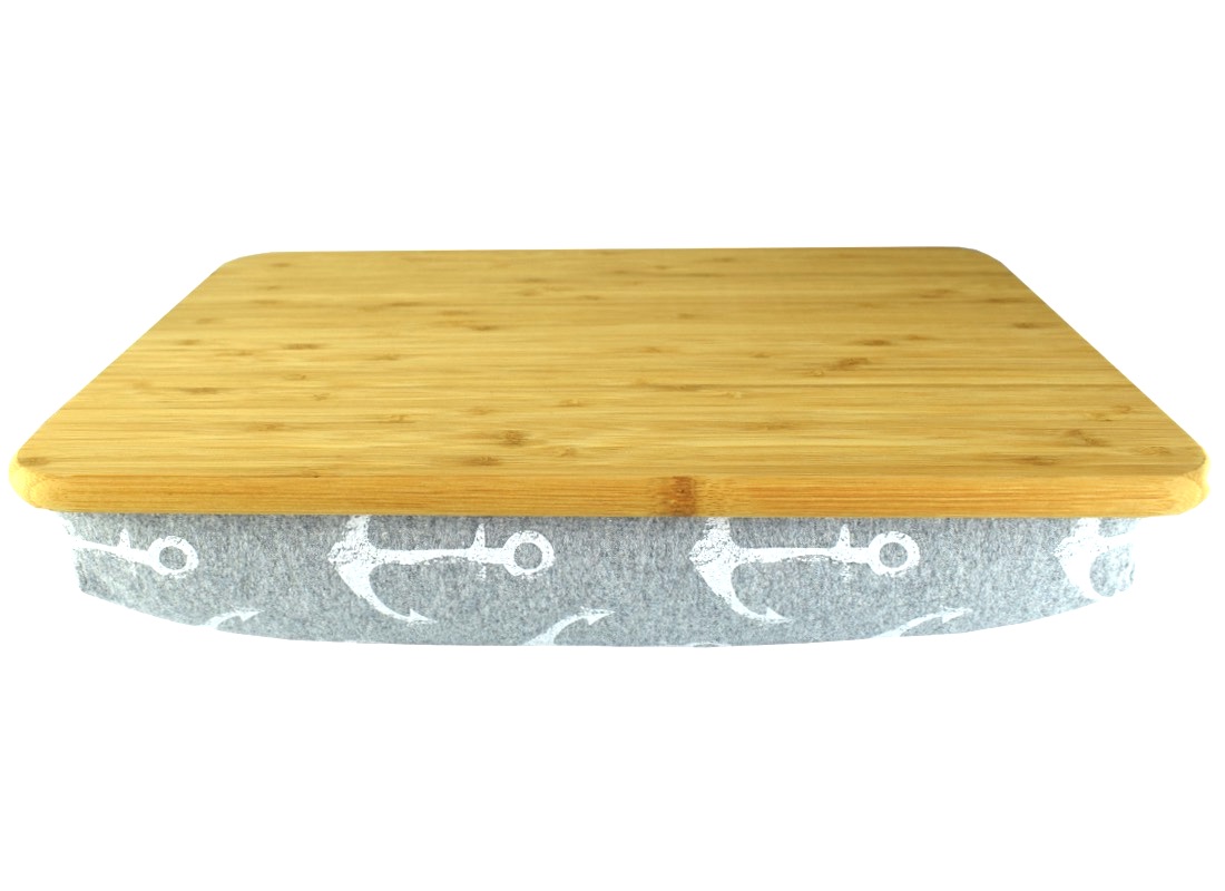 Laptopkissen - Knietablett aus Bambus Anker Grau